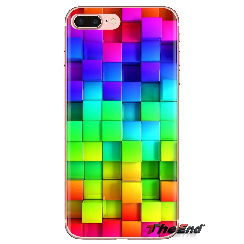 Прозрачный чехол из ТПУ с радужными 3d графическими кубиками для Xiaomi Redmi 4A S2 Note 3 3S 4