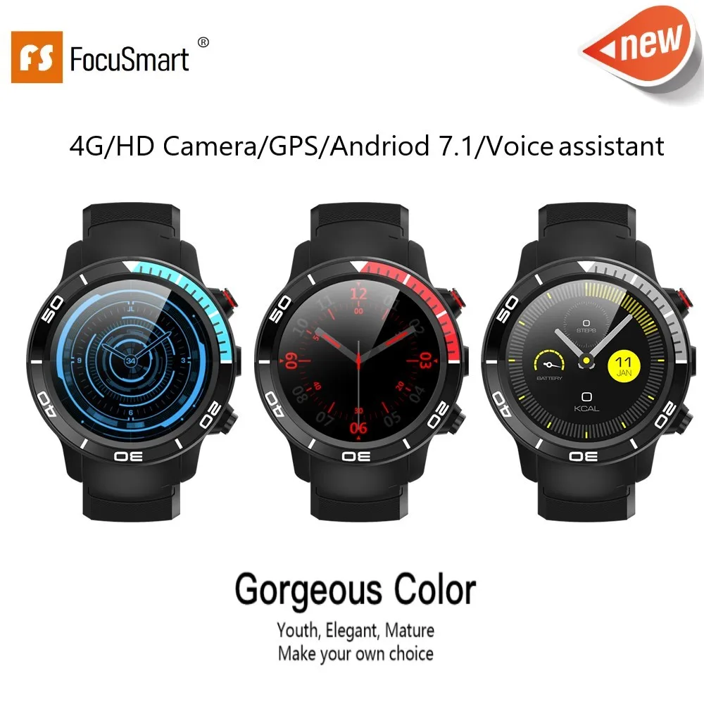FocuSmart новинка 4G Смарт-часы Android 7 1 поддержка gps wifi 5MP камера видео вызов давление