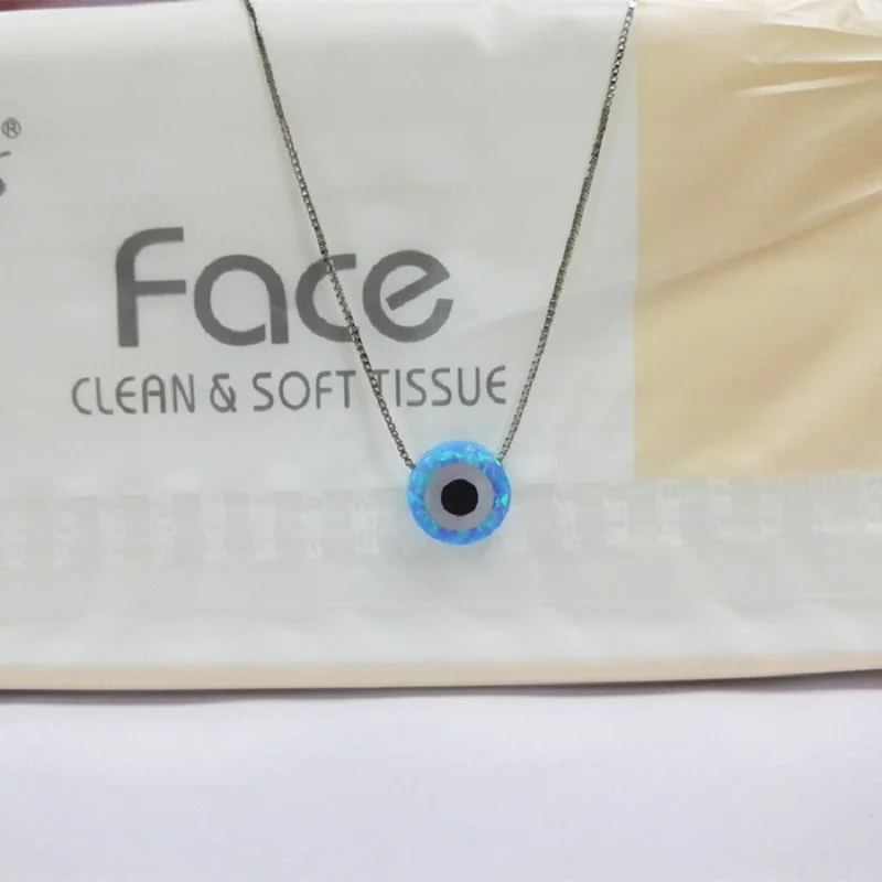 (1 шт./лот) ожерелье от сглаза ожерелья с голубым опалом подвесками Чокеры 2020