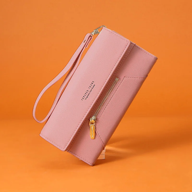 Forever Young Wristlet Clutch Wallet Women Many Departments Female Wallet Zipper Designer Ladies Purse Handbag Cell Phone Pocket