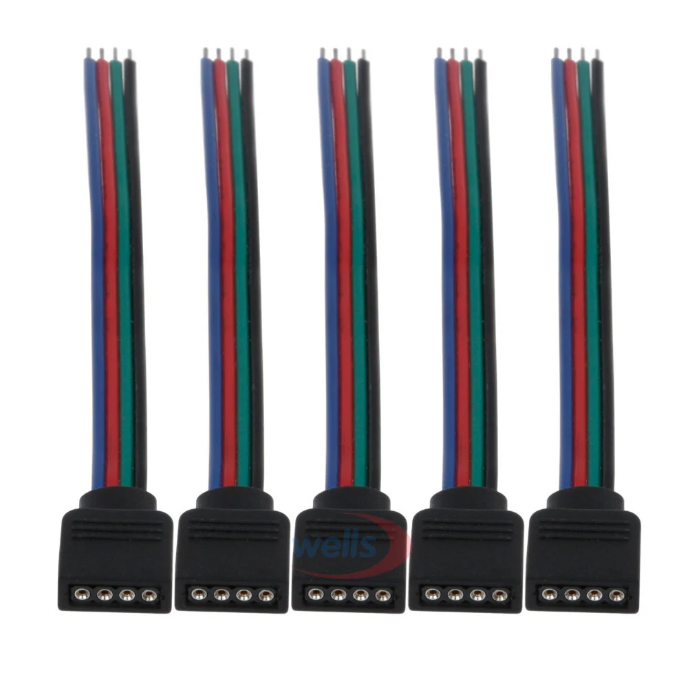 Фото DIY новый 200 шт. 4-контактный разъем RGB для светодиодной ленты 3528 5050 SMD Обустройство DIY новый 200 шт. 4-контактный разъем RGB для светодиодной ленты 3528 5050 SMD Обустройство
