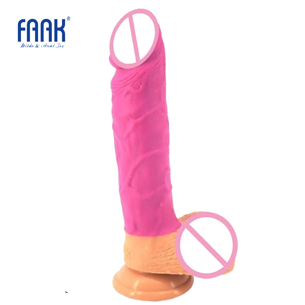Силиконовый фаллоимитатор FAAK большой реалистичный на присоске для увеличения