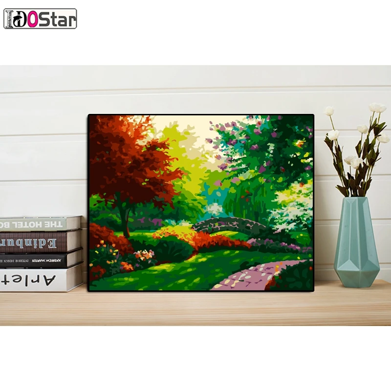 Картина маслом по номерам diy картина Рисование окраска на холсте Живопись вручную настенная краска по номерам пейзаж