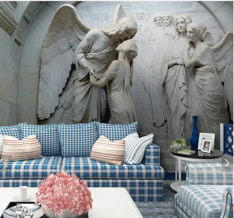 Custom 3D papel de parede classical religious figures angel murals for living room bedroom sofa background wallpaper | Обустройство