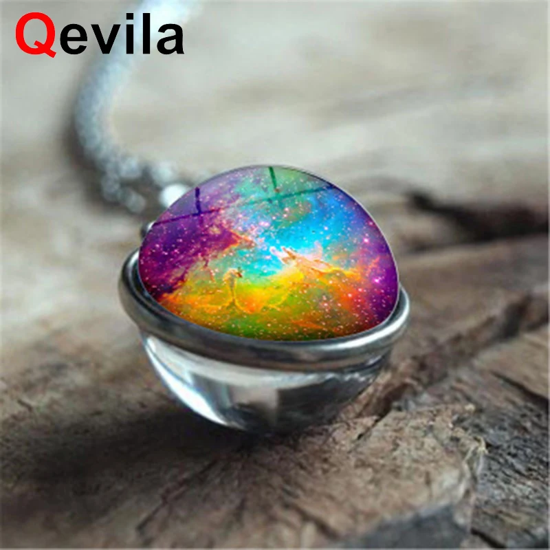 Qevila Новое поступление тарелка S925 цвет кулон ожерелье Винтаж космическое