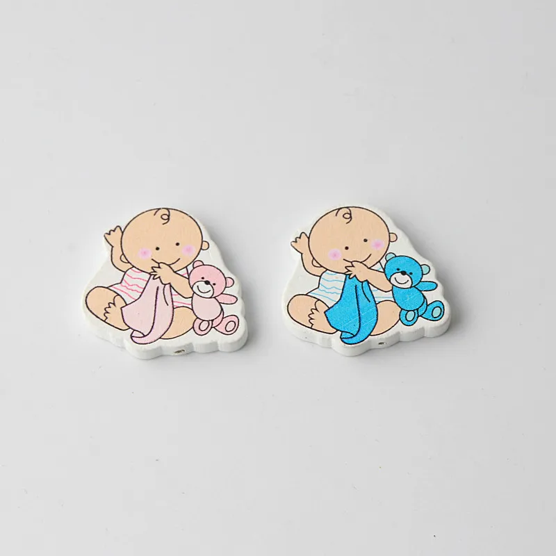 B01827-3 20 шт. DIY мультфильм детские серии Форма деревянные бусины для изготовления ювелирных изделий соски зажимы аксессуары прокладки Бусины ремесла игрушки - Цвет: B01827-3