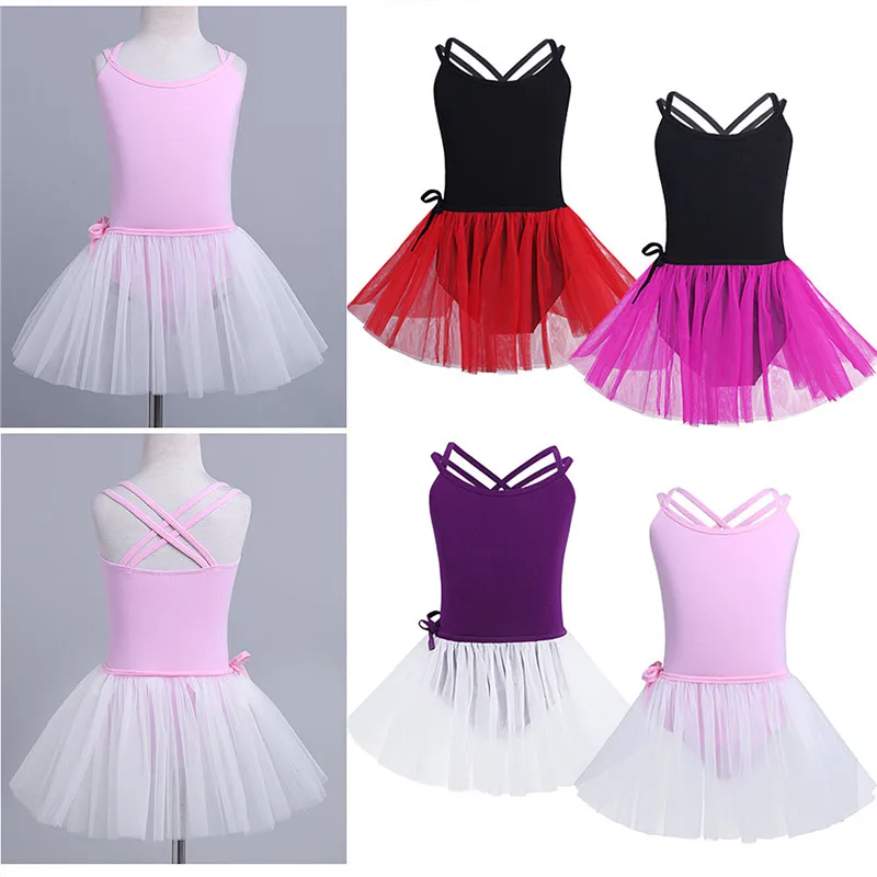 TiaoBug Kids Teens Cotton Spaghetti Straps Ballet Tutu Dress Girls Dance Gymnastics Leotard with Mesh Skirt Set Ballerina | Тематическая