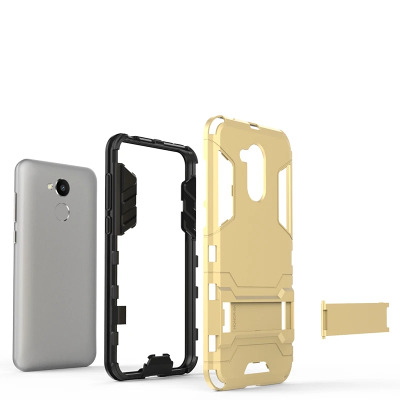 UPaitou Case For Huawei Honor 6A Hybrid TPU PC Iron Man Armor Shield for Stand Holder Back Cover |