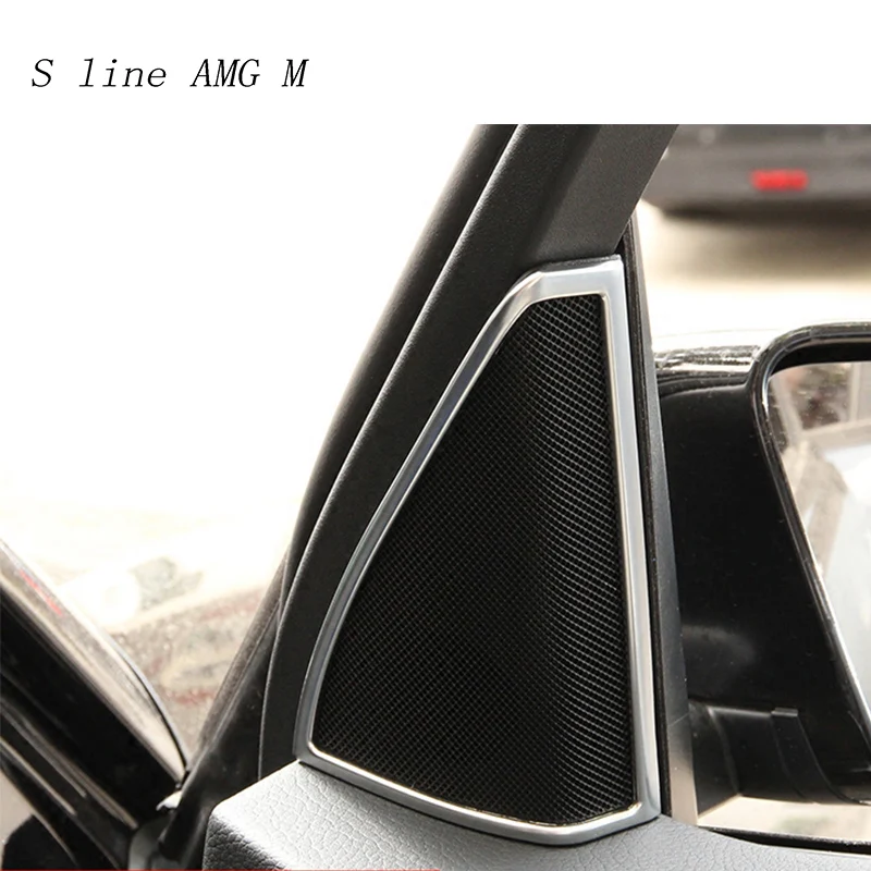 

Car Styling Auto Audio Speaker Frame Decoration Sticker Covers Trim for Mercedes Benz GLK X204 200 260 Interior Auto Accessories