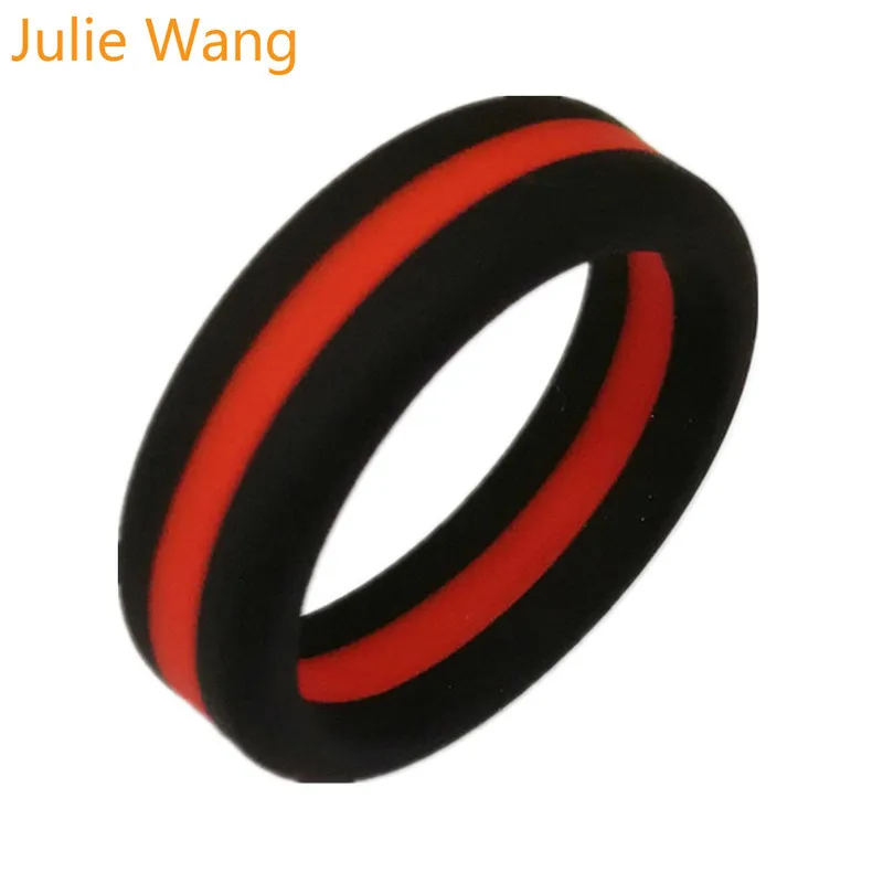 Julie Wang, 5 шт., 8,7 мм, дерево, силикон, мужское кольцо, смешанные, 5 цветов, модные, вечерние, для спорта, свадьбы, вечеринки, подарок, Коктейльные кольца