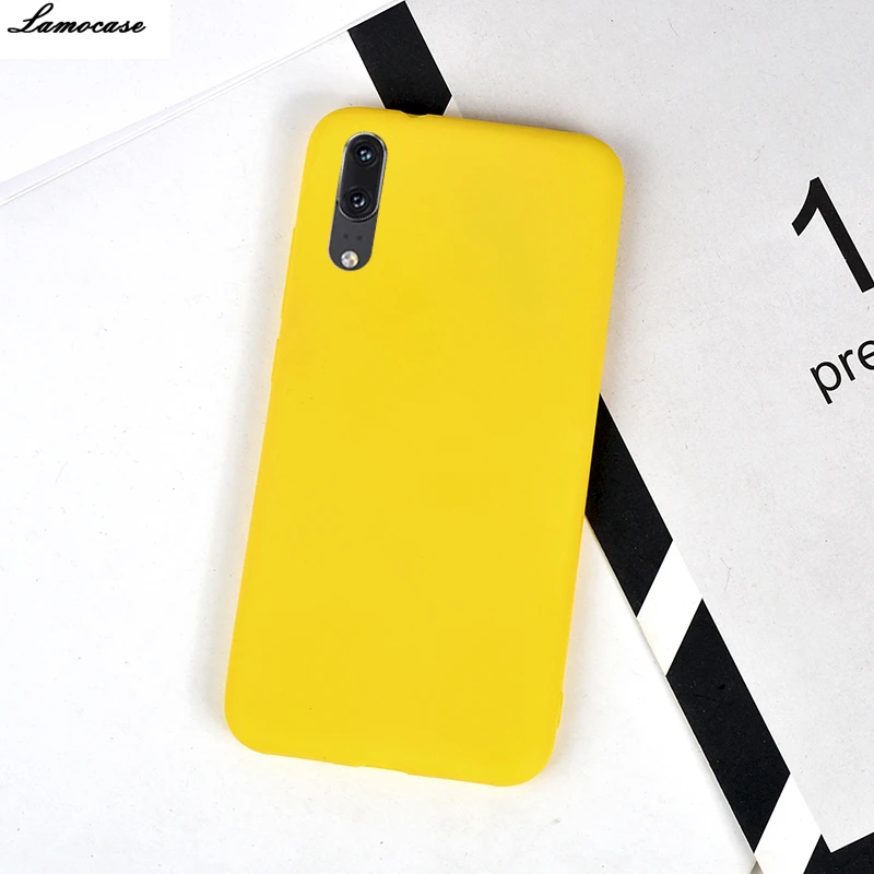 Candy Color Yellow Case For Huawei P20 Pro P10 P9 Plus P8 Lite 2017 Simple Matte Silicone Cover Mate 9 10 |