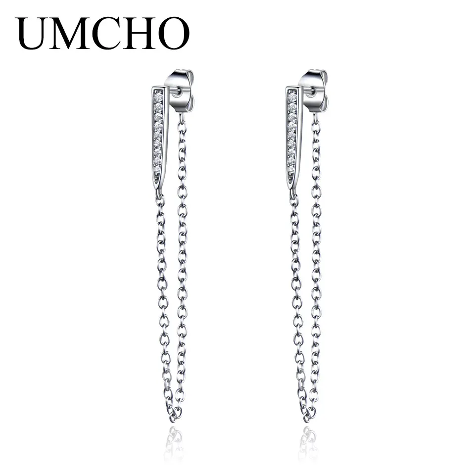 

UMCHO 925 Sterling Silver Long Earrings for Women Dangle Hanging Earrings For Women Romantic Dangle Earrings Luxury Party Gift