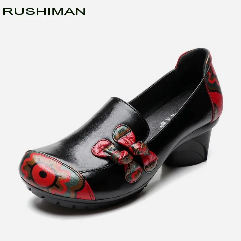 2021 New Women Flats Shallow Mouth Cow Genuine Leather Square Dance Mother Shoes Comfortable Breathable Single Shoes For Women