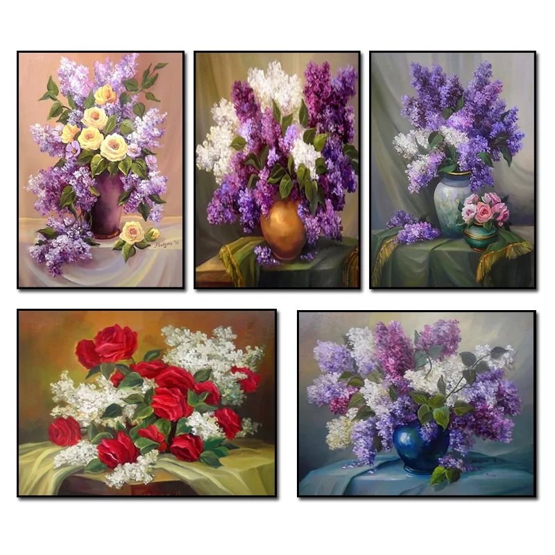 

DIY 5D Purple Lavender Flower square Diamond Painting Cross Stitch Kids Diamond Embroidery Diamond Mosaic Home Decoration