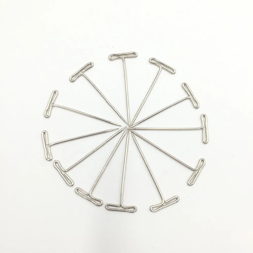 CAMMITEVER, 12 шт., Т-образные булавки для Wwig на поролоновой головке, Т-образная игла, бразильский индийский манекен, для шитья волос, парикмахерских, инструменты для укладки