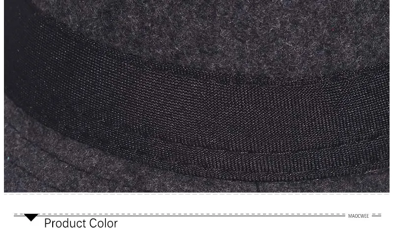 Gray Black Fedora Hat Classical Wide Brim Hat Men Solid Men's Dad Vintage Top Jazz Hat Autumn Winter Bowler Sombrero Felt Cap
