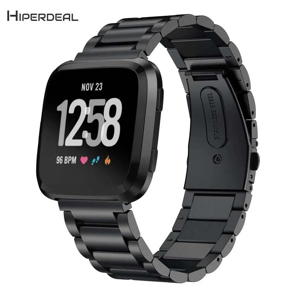HIPERDEAL Replacement For Fitbit Versa Luxury Stainless Steel Strap Wrist Band Bracelet Smart Watches JANN22 | Электроника