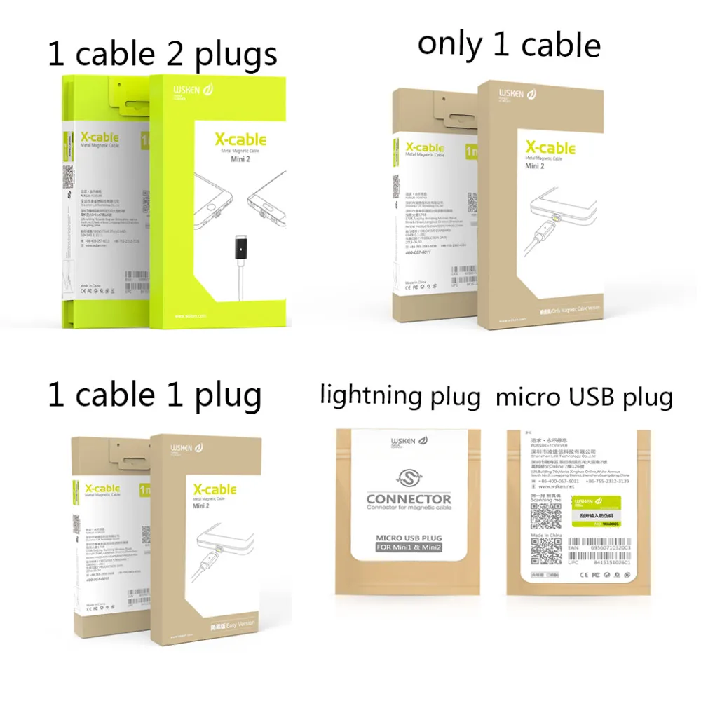 WSKEN X-Cable Mini 2 Магнитный зарядный кабель для Micro USB huawei Xiaomi samsung htc iPhone 5 6 7 Plus SE |