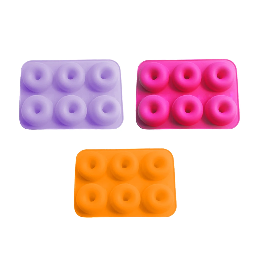 Elenxs Doughnut Mold 6-Grids Donut Baking Pan Mould Non-Sticky Cake Cookie Silicon Kitchen Tools Hot |