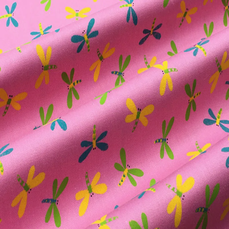 Милая цветная хлопковая ткань с принтом стрекозы для шитья своими руками