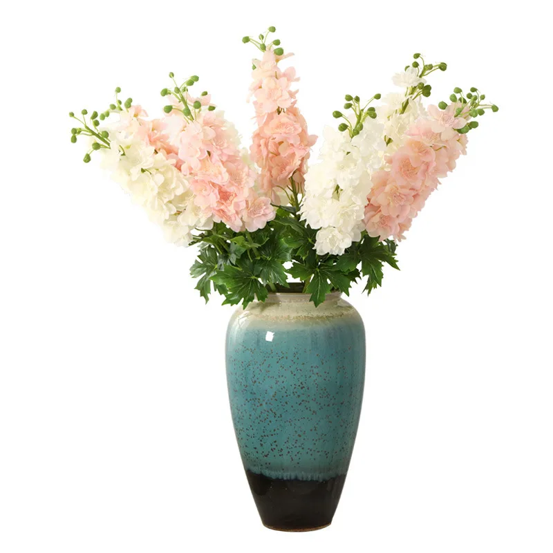 Цветы одна ветка Delphinium Ajacis 80 см длина модная Орхидея DIY искусственный шелк цветок