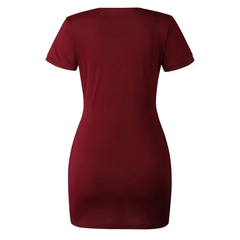 

Sexy Hollow Out Bag Hip Slim Dress Women Round Neck Short Sleeve Mini Dress