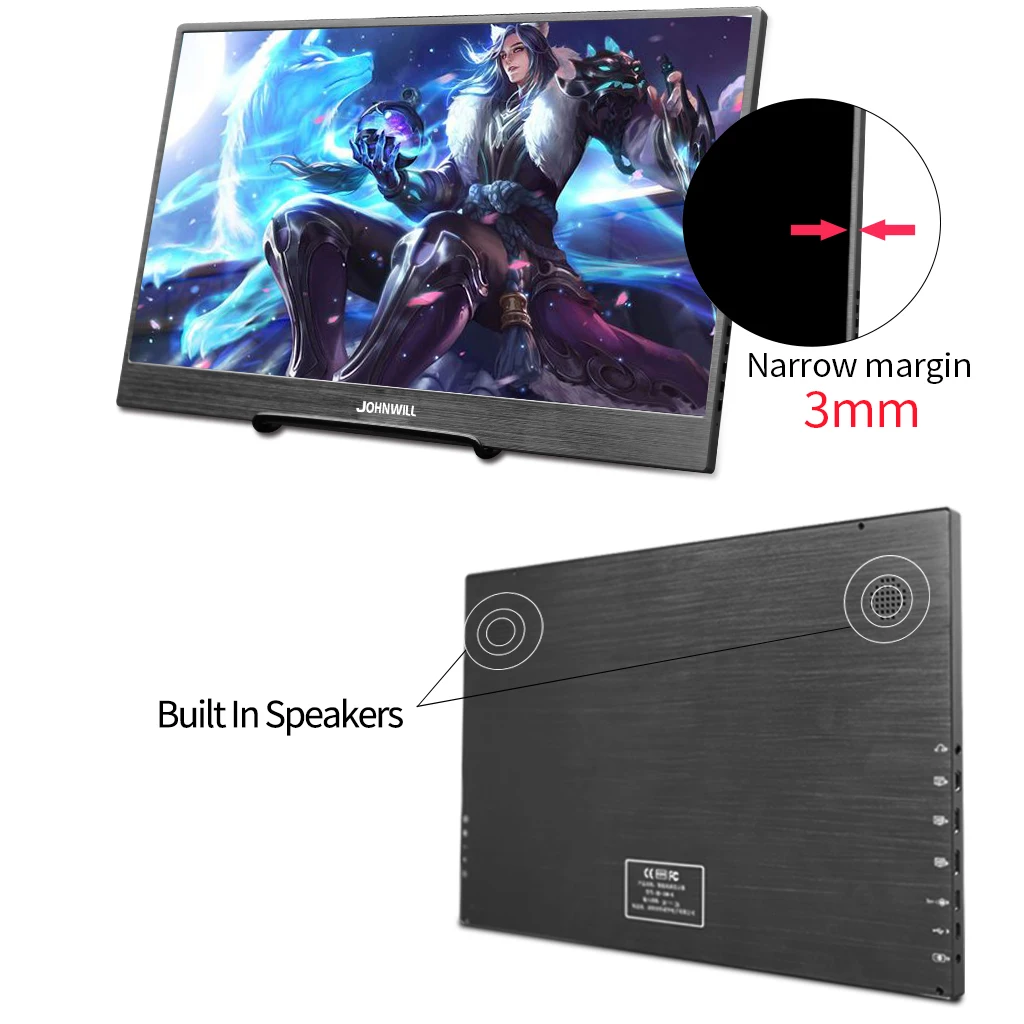 4K монитор 13,3 дюймов портативный lcd с мобильным телефоном Тонкий HDMI/DP/наушники для Mac/PC/смартфона/PS4