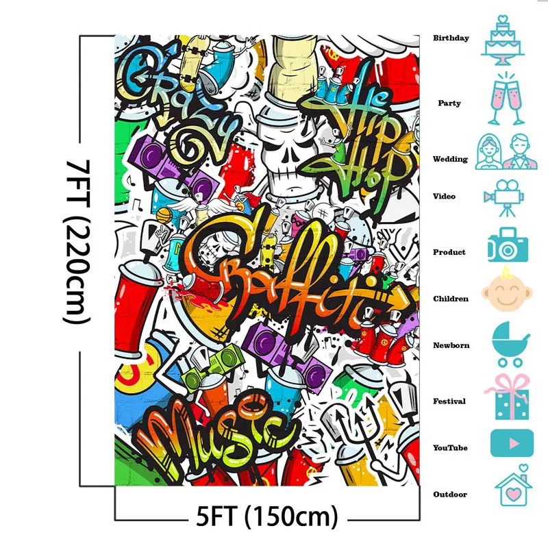 NeoBack хип хоп фон для дня рождения Граффити стена декорация художественный портрет фотосессия фоны