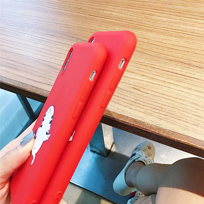 Для iPhone 6 S 7 8 Plus чехол милый мультфильм с изображением котов для X Xr XS Max Funda Capa