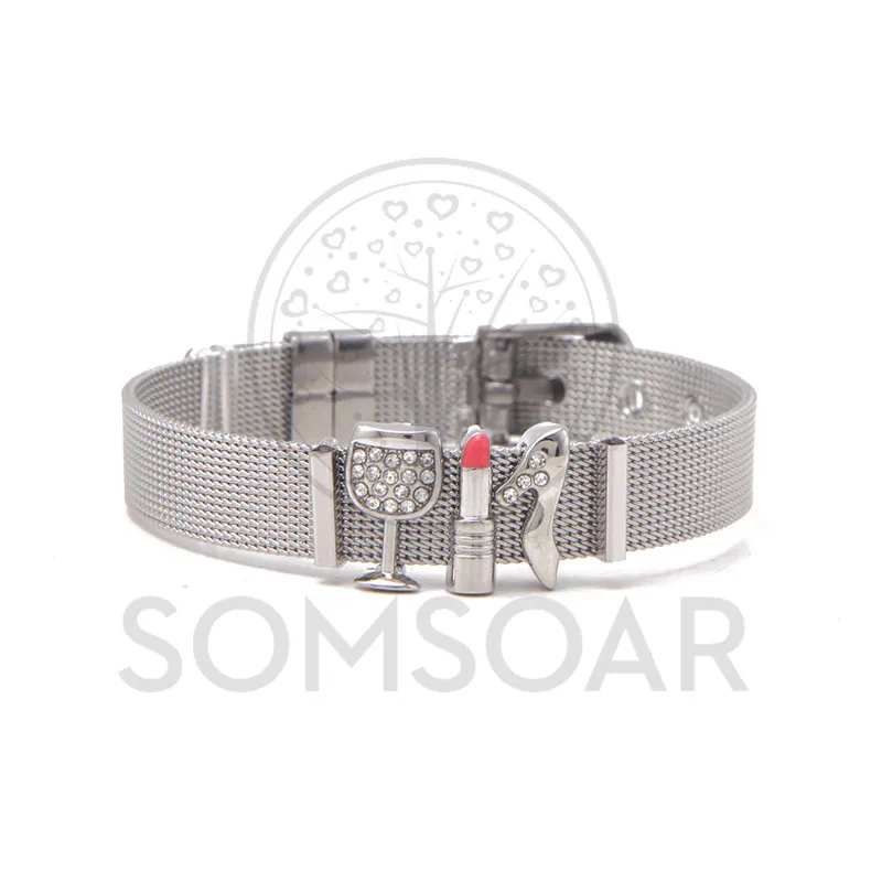 Somsoar ювелирные изделия новейший сетчатый Набор браслетов с туфлями на высоком