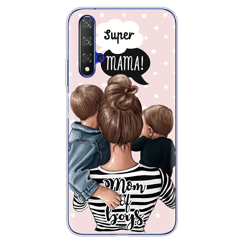 0cheitw Модные черно-коричневые накладки для мамы и дочки, для huawei Honor 20, чехол s 6,2", мягкие чехлы из ТПУ для huawei Honor 20 Pro, чехол - Цвет: 0cheitw
