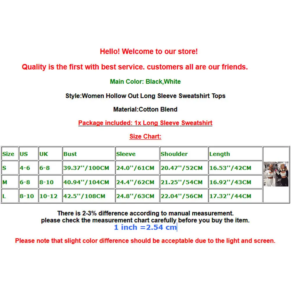 

Fashion Women Ladies Long Sleeve Tops Blouses Ladies Casual Loose Short Sweatshirt Crop Tops Size 6-12