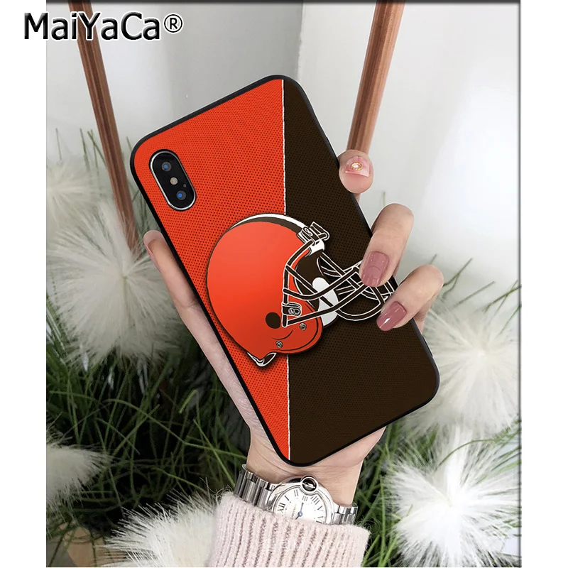 A7 MaiYaCa Cleveland Browns TPU мягкий черный чехол для телефона, чехол для Apple iPhone 8 7 6 6S Plus X XS MAX 5 5S SE XR мобильных телефонов - Цвет: A7