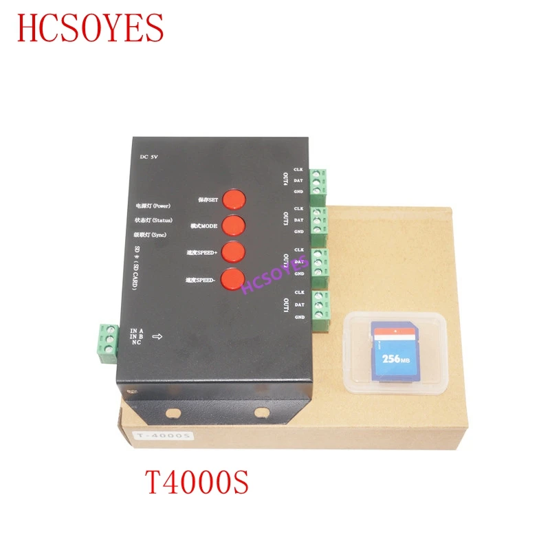 Светодиодный RGB-контроллер T4000S настраиваемая SD-карта 5 в постоянного тока sk6812 WS2812B