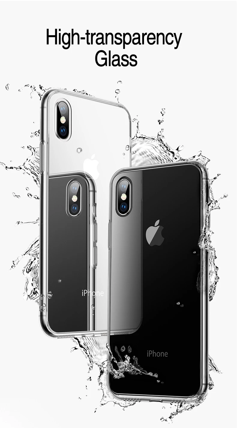 LYMOC прозрачный 6D стеклянный чехол s для iphone XR X XS Max 7 8 Plus противоударный Прозрачный Простой чистый Модный чехол для телефона