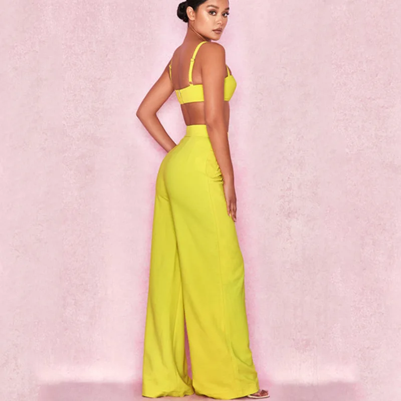 Комплект из 2 предметов Женский однотонный укороченный топ на бретелях спагетти