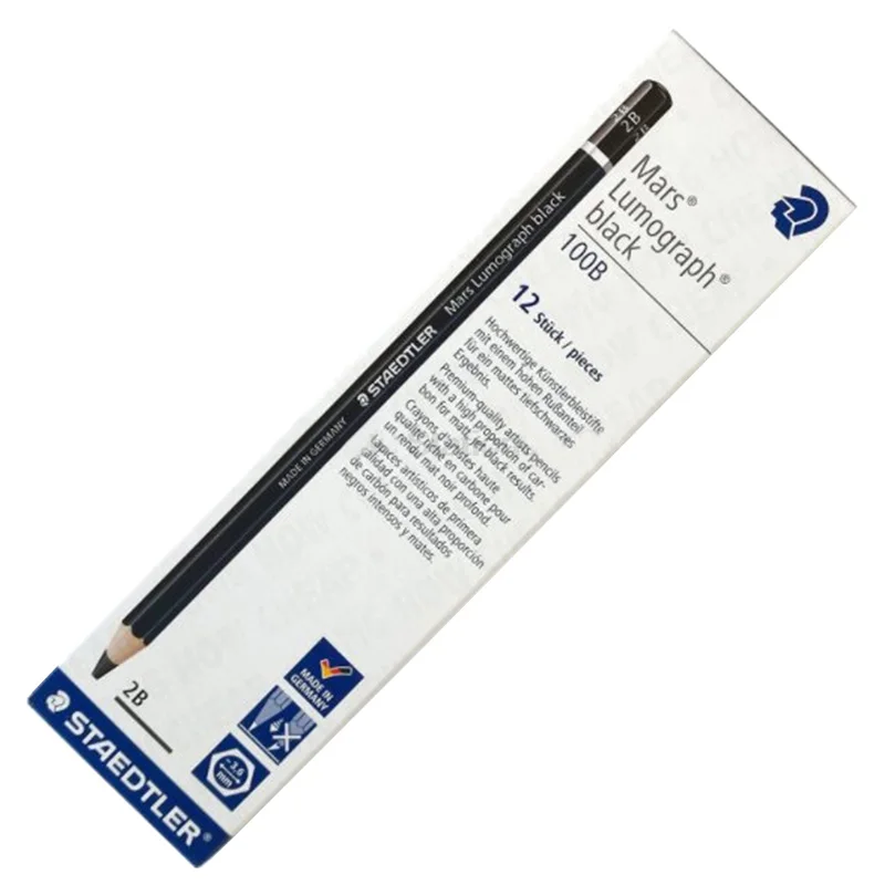 2 шт./лот Staedtler 100B Профессиональный рисунок эскиз угольный карандаш 2B | 4B | 6B | 8B аксессуары для офиса школы