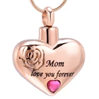 IJD10034 ожерелье для кремации ожерелье из нержавеющей стали с надписью Mom Love You Forever-сувенир, держатель для Urn, похоронный меmoral, украшения