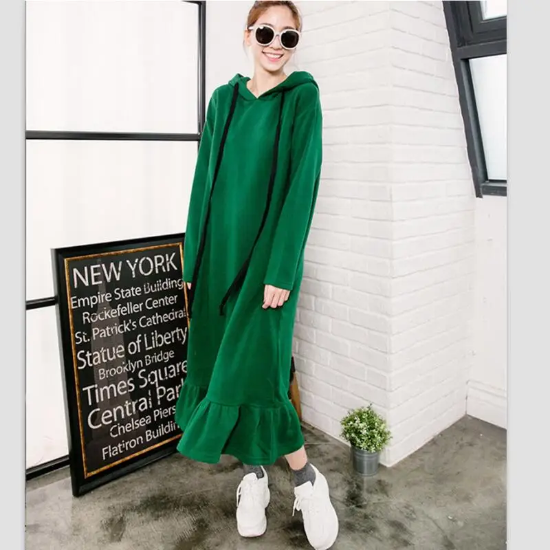 Женское платье свитер с капюшоном и юбкой годе размеры XS 5XL 6XL|hoodie sweater dress|fishtail