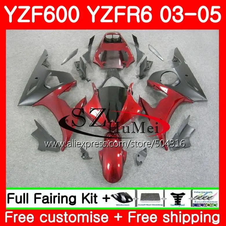 

Корпус для YAMAHA YZF600 YZF R6 R 6 03 YZF 600 Pearl Red WBodywork 67SH4 YZFR6 03 04 05 YZF-R600 YZF-R6 2003 2004 2005 обтекатели