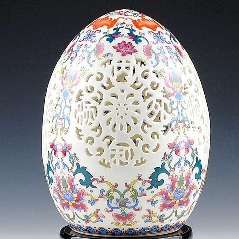 Художественный синий и белый фарфор Элегантное открытое украшение в форме эжа с