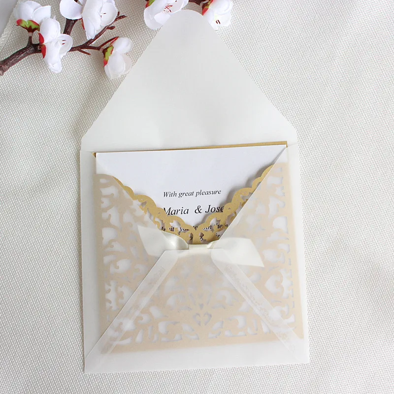 Кружевное приглашение на свадьбу держатель для карт прозрачный конверт