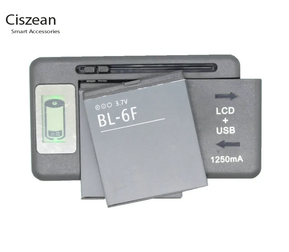 Ciszean 2x3 7 V 1200 мА/ч BL 6F запасная часть телефона Батарея + Универсальный Зарядное
