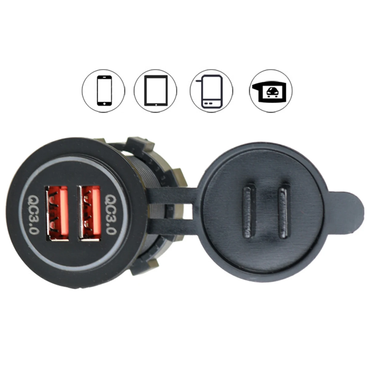 Мотоциклов автомобиль двойной QC 3,0 умное usb-устройство для мотоциклов автомобиль Зарядное устройство Быстрая зарядка ваш мобильный телефон или планшет, даже во время отдыха на природе 12V 24V
