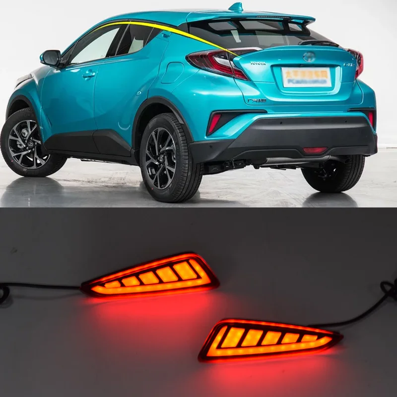 

1 Set Car Auto Rear Fog Lights LED Bumper Brake Tail Light DRL Running Daylight Reflector Lamps For Toyota CHR C-HR 2017-2018