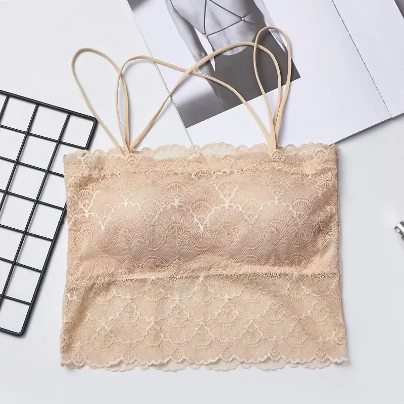 Summer new lace wrap chest bottom oil heart with beauty back tube top Anti-light sexy lingerie 3q | Женская одежда