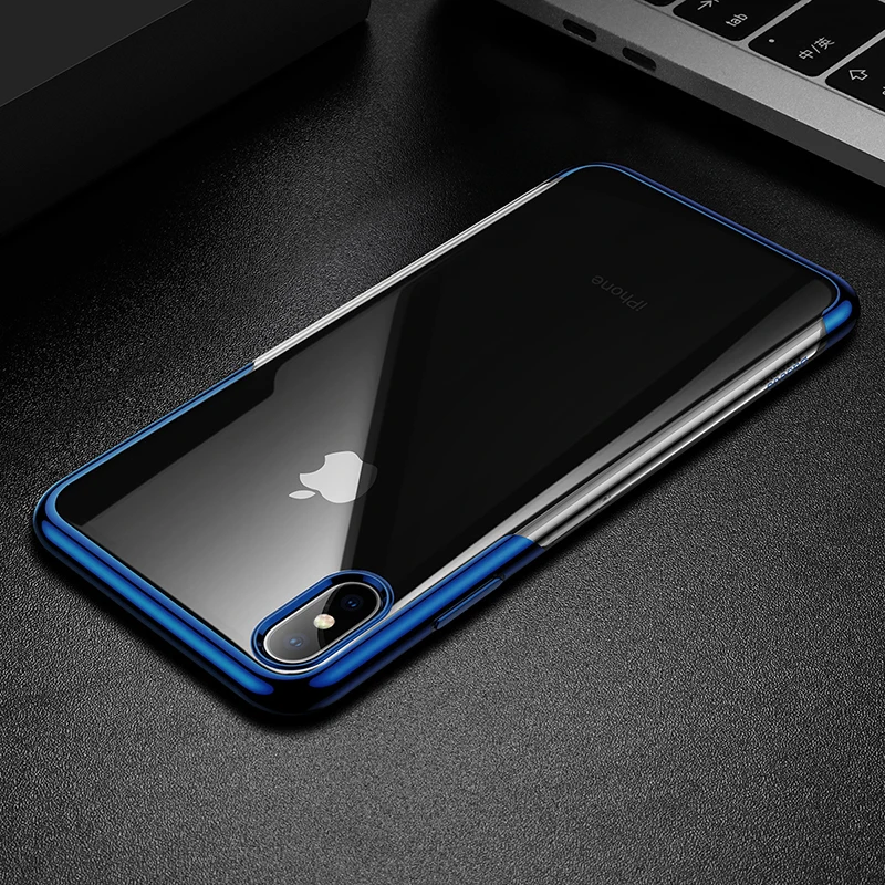 Baseus для iPhone Xs чехол для Max XR Мягкий силиконовый чехол с покрытием для iPhone Xs Max чехол ультра тонкий ТПУ защитный чехол - Цвет: Blue