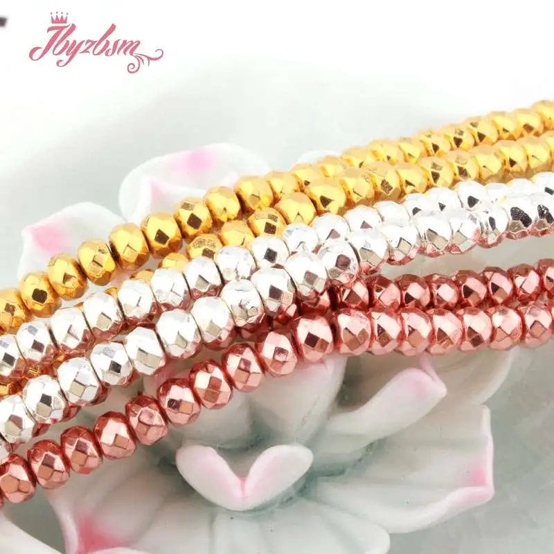 3x4 мм Ограненный гематит Rondelle бусины из натурального камня для самостоятельного