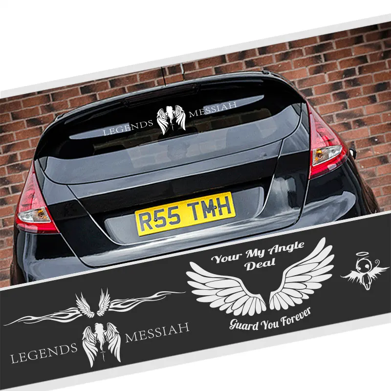 Светоотражающая виниловая наклейка ангельские крылья 5 видов 2 цвета|car stickers