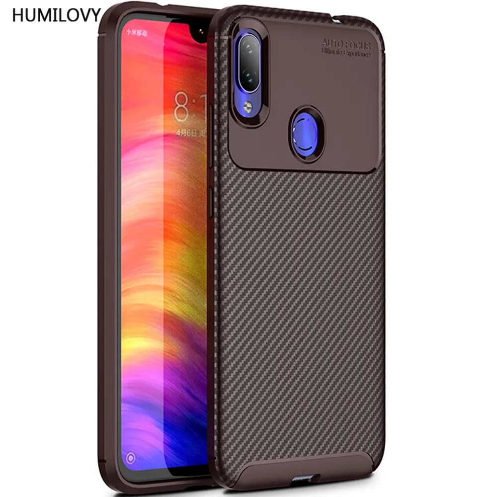 Для Xiaomi Redmi Note 7 Чехол Pro из углеродного волокна Текстура Ударопрочный Мягкий TPU